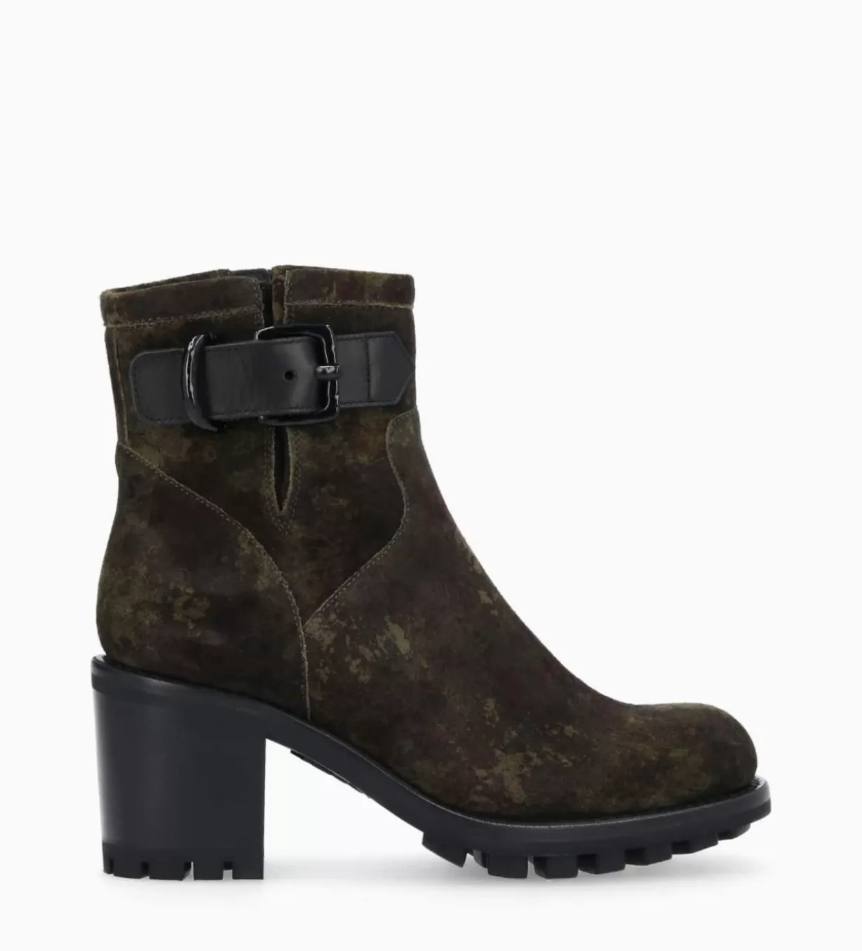 FREE LANCE Paris Boot biker à boucle - Justy 70 - Cuir velours -* Boots - Bottines | Boots - Bottines