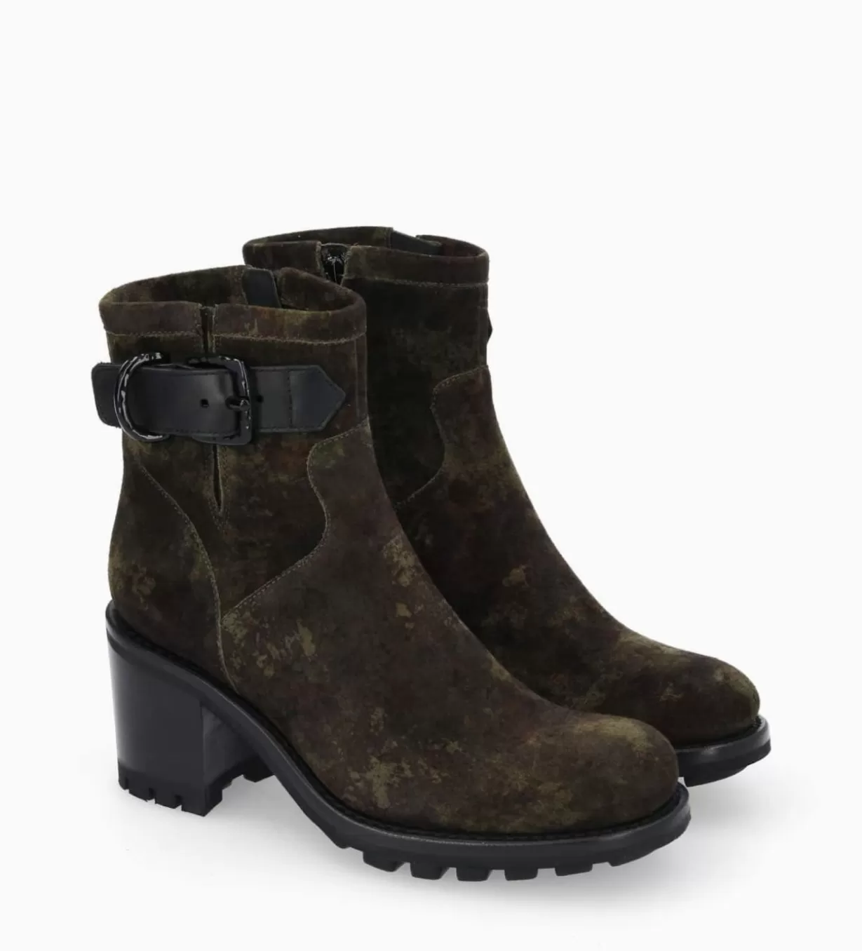 FREE LANCE Paris Boot biker à boucle - Justy 70 - Cuir velours -* Boots - Bottines | Boots - Bottines