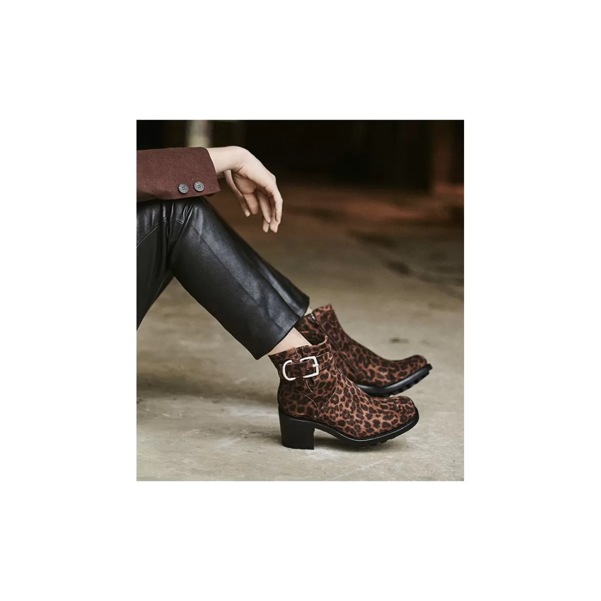 FREE LANCE Paris Boot biker à boucle - Justy 70 - Cuir velours -* Boots - Bottines | Boots - Bottines