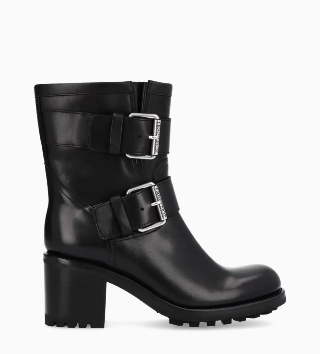 FREE LANCE Paris Boot biker à double boucle - Biker 70 - Cuir lisse -* Boots - Bottines | Boots - Bottines