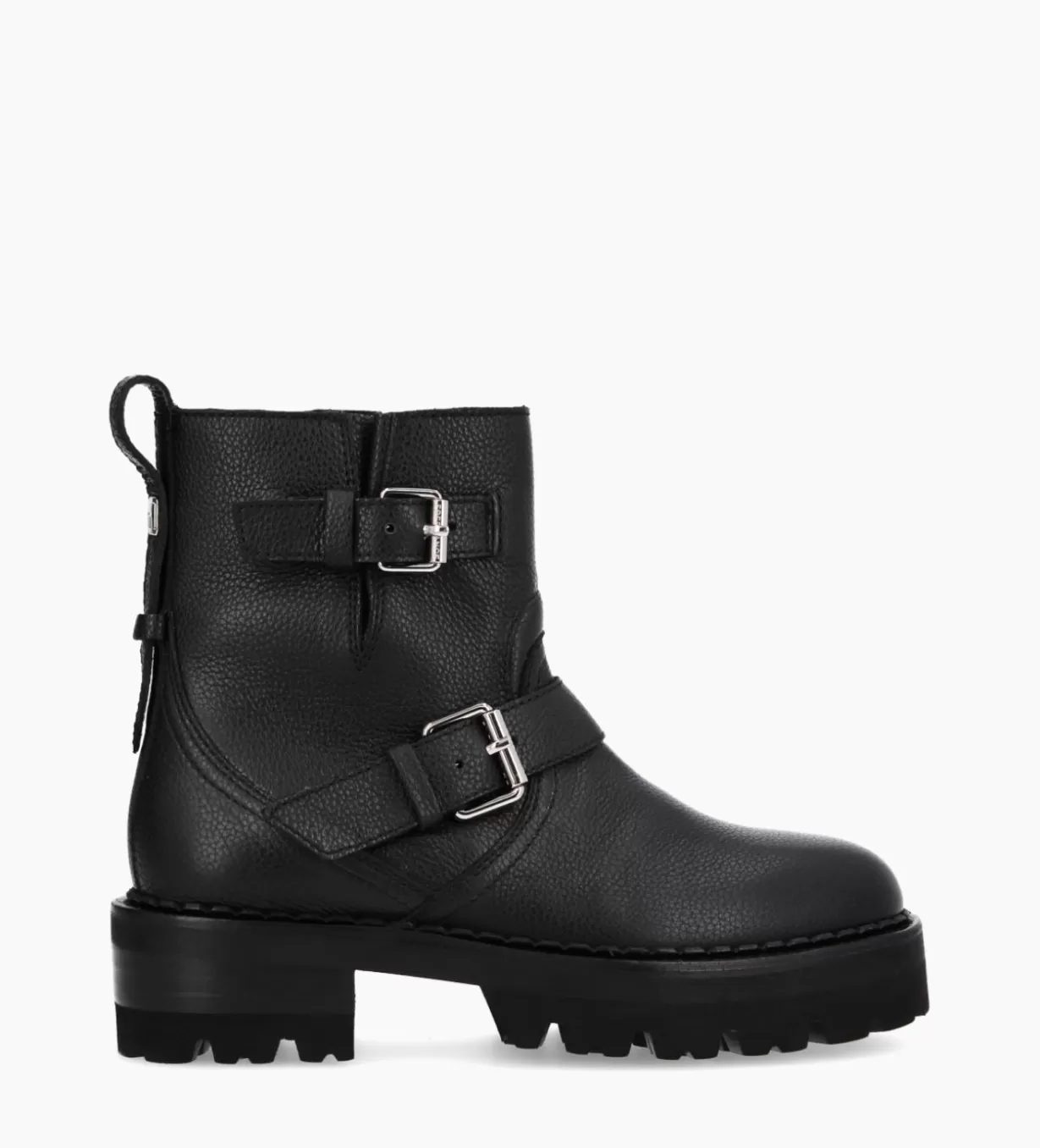 FREE LANCE Paris Boot biker à double boucle - Carrie 45 - Cuir grainé -* Boots - Bottines | Boots - Bottines