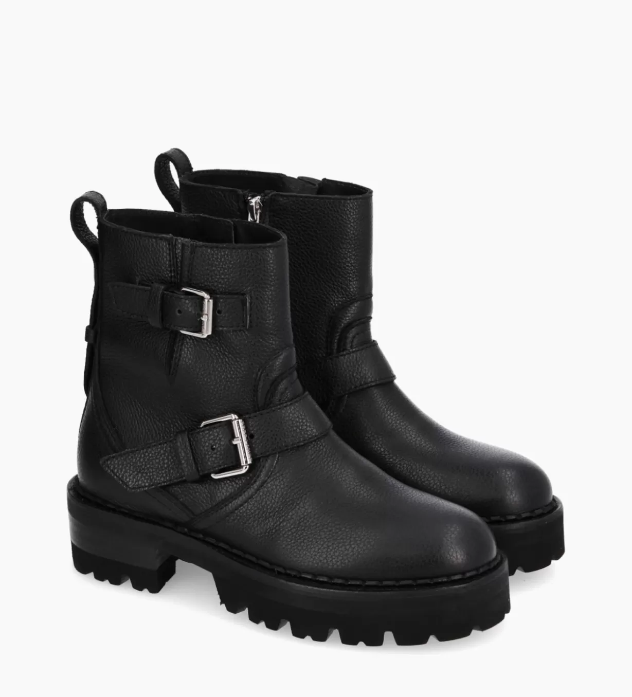 FREE LANCE Paris Boot biker à double boucle - Carrie 45 - Cuir grainé -* Boots - Bottines | Boots - Bottines