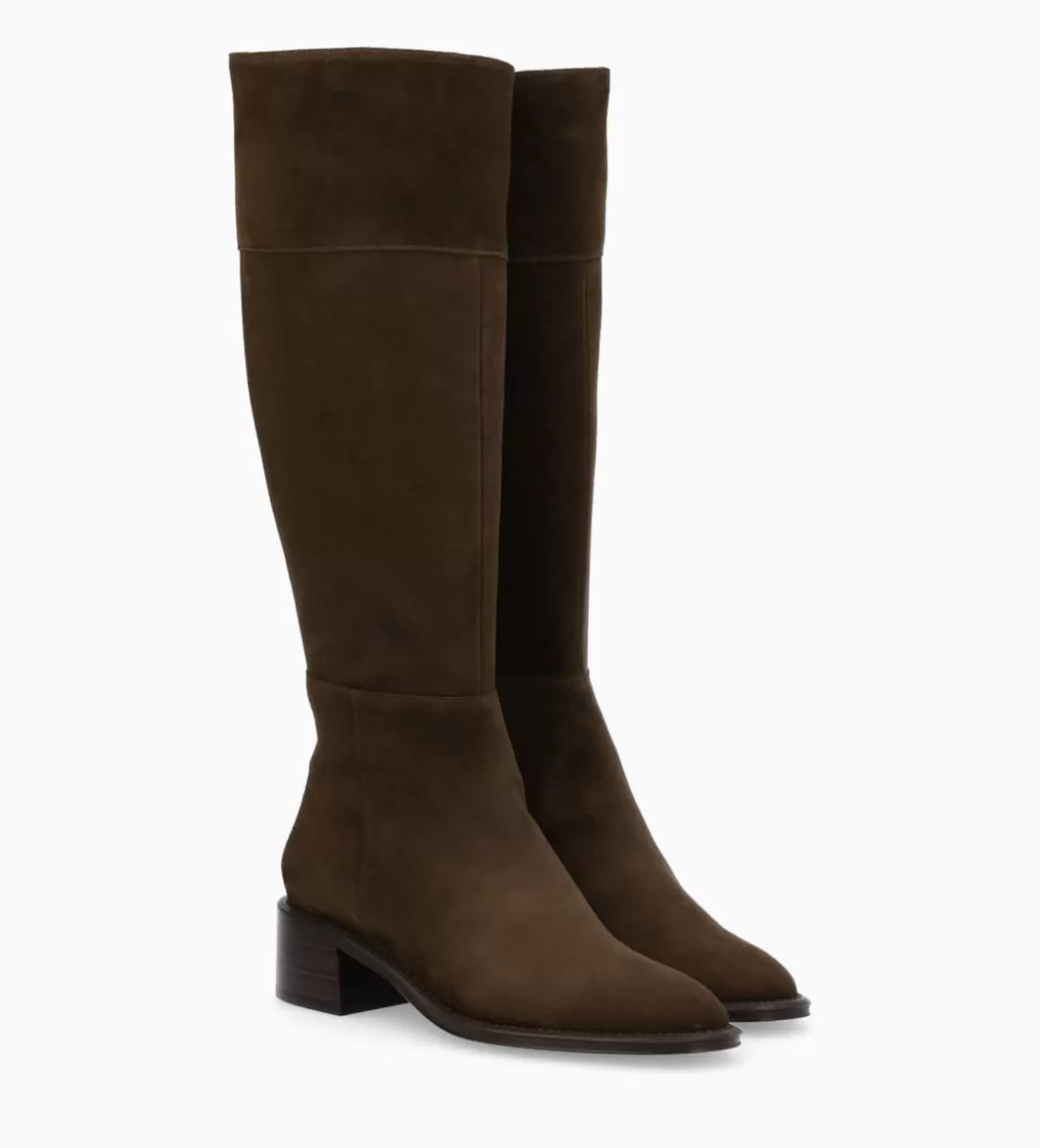 FREE LANCE Paris Botte à talon - Lora 50 - Cuir velours - Marron foncé* Bottes | Bottes