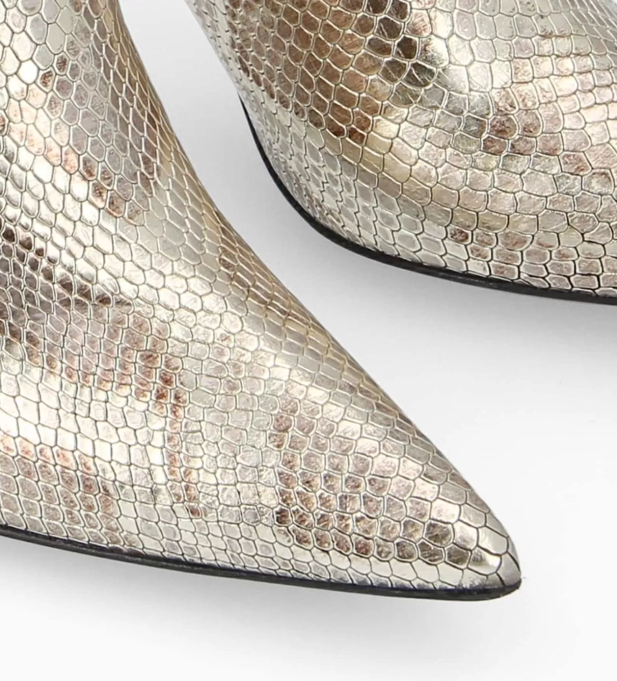 FREE LANCE Paris Botte à talon avec boucles - Cathy 85 - Cuir imprimé serpent -* Bottes | Bottes