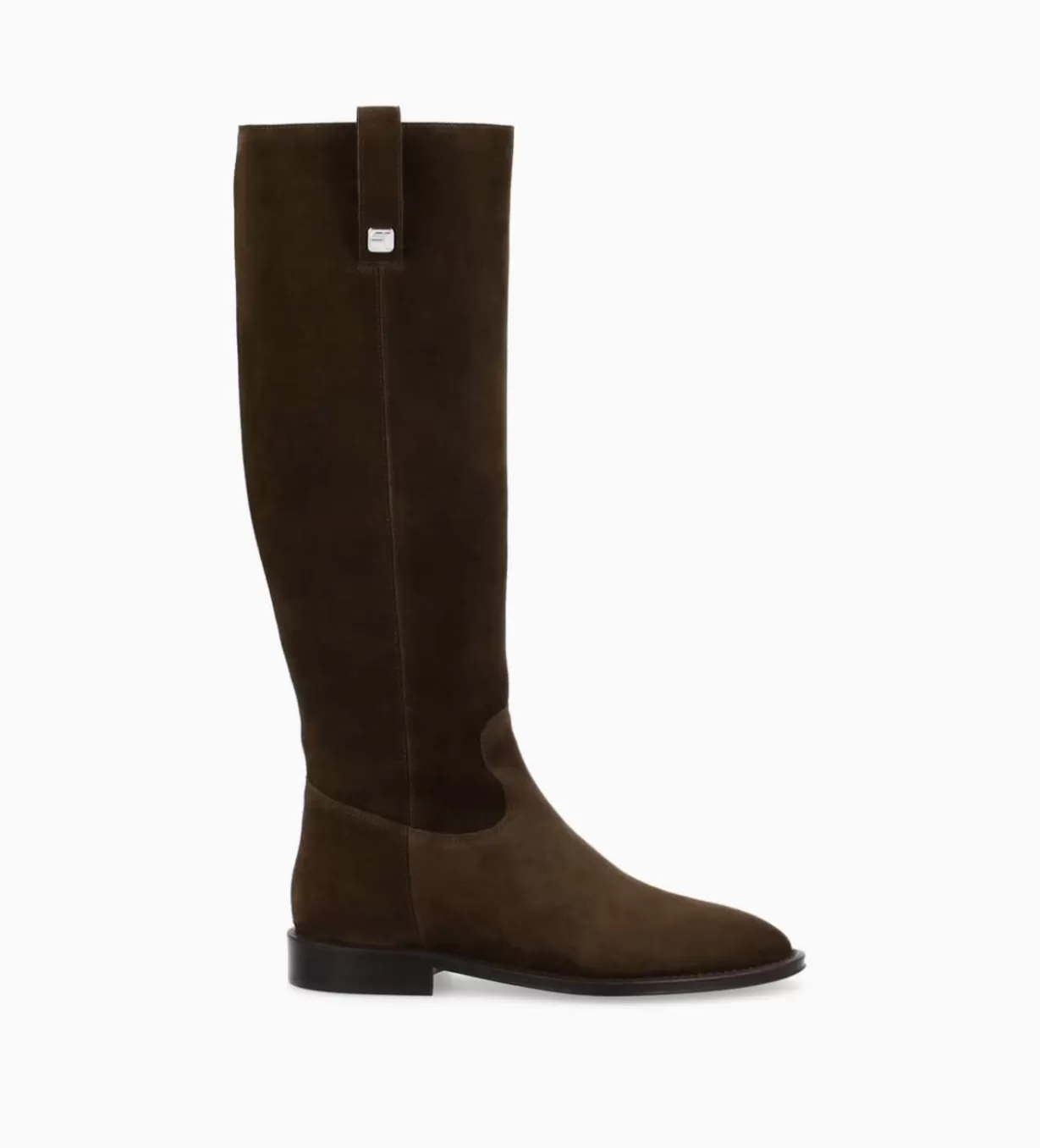 FREE LANCE Paris Botte à talon plat - Joan - Cuir velours - Marron foncé* Bottes | Bottes