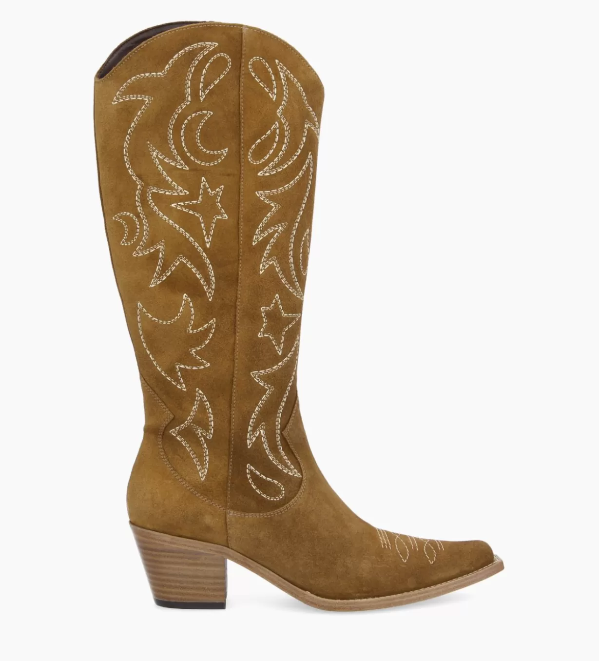 FREE LANCE Paris Botte western brodée à talon - Ruby 50 - Cuir velours -* Bottes | Bottes