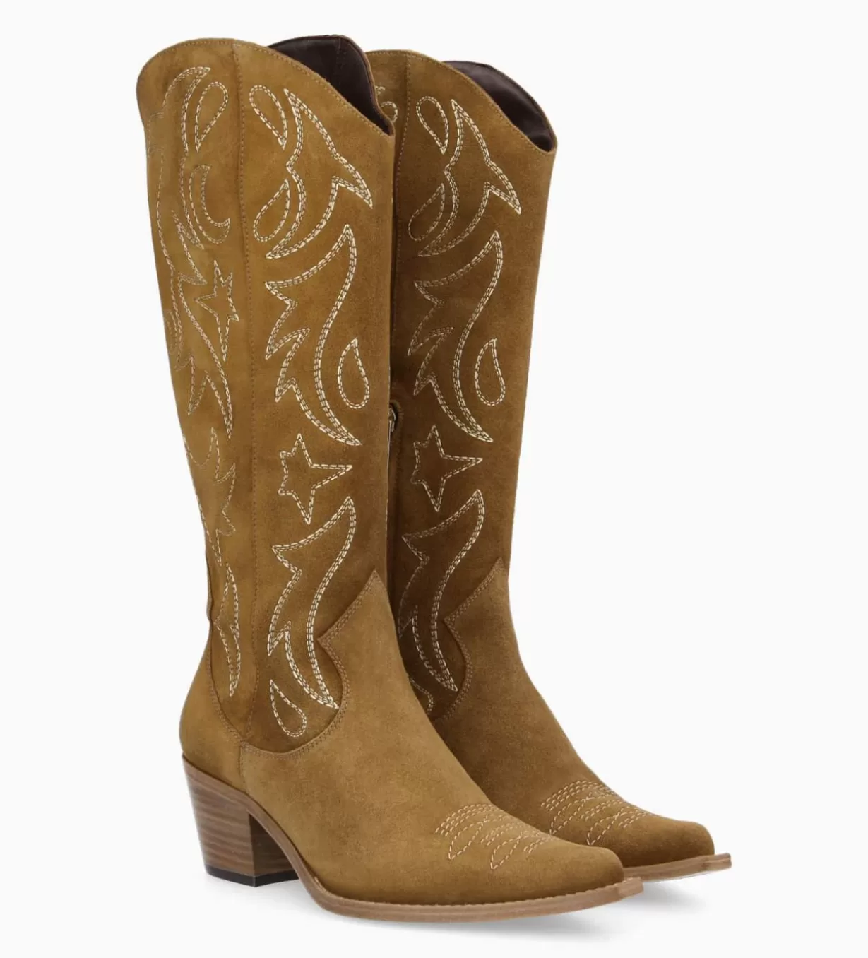 FREE LANCE Paris Botte western brodée à talon - Ruby 50 - Cuir velours -* Bottes | Bottes