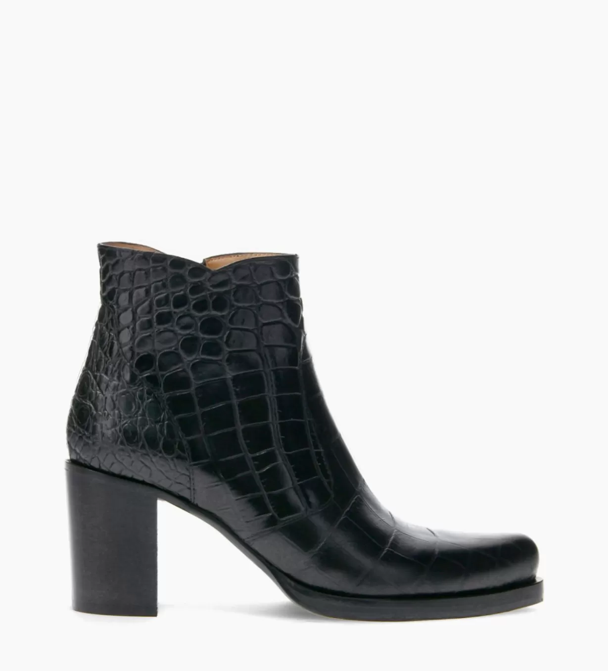 FREE LANCE Paris Bottine à talon à zip - Paddy 70 - Cuir embossé croco -* Boots - Bottines | Boots - Bottines