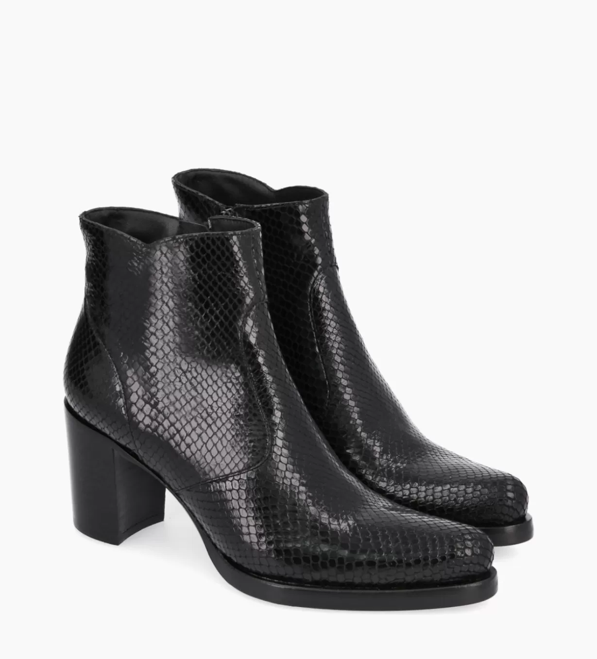 FREE LANCE Paris Bottine à talon à zip - Paddy 70 - Cuir imprimé serpent -* Boots - Bottines | Boots - Bottines