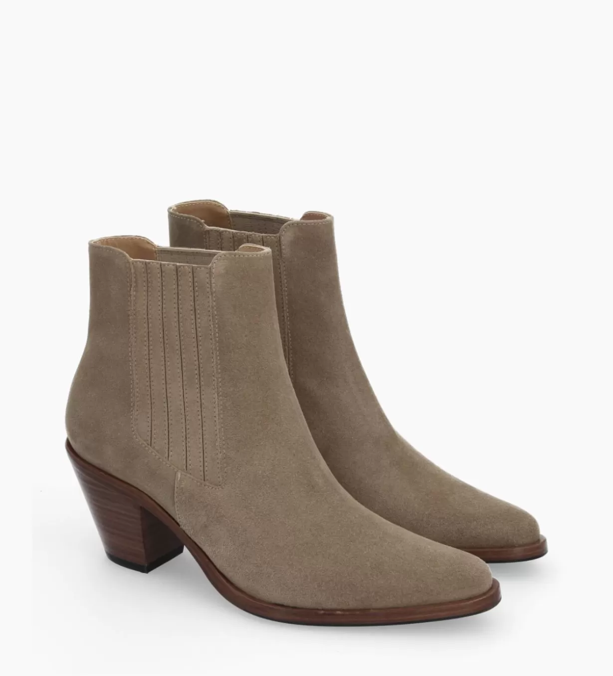 FREE LANCE Paris Bottine chelsea à talon - Jane 70 - Cuir velours -* Boots - Bottines