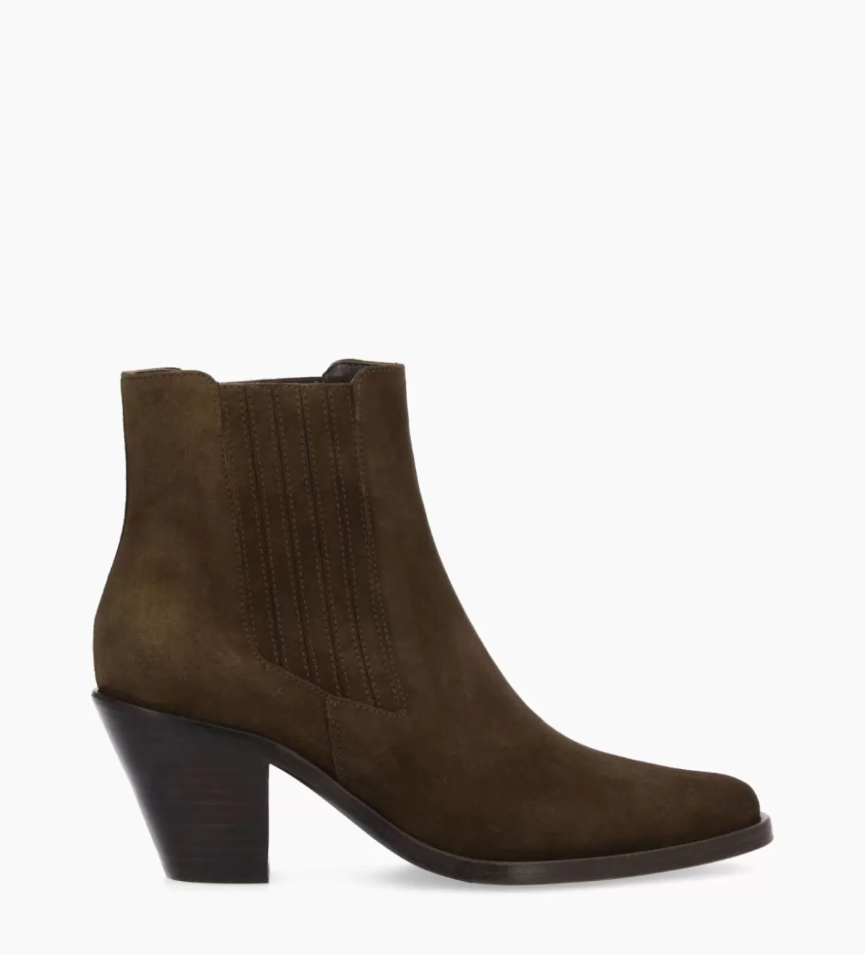 FREE LANCE Paris Bottine chelsea à talon - Jane 70 - Cuir velours - Marron foncé* Boots - Bottines | Boots - Bottines