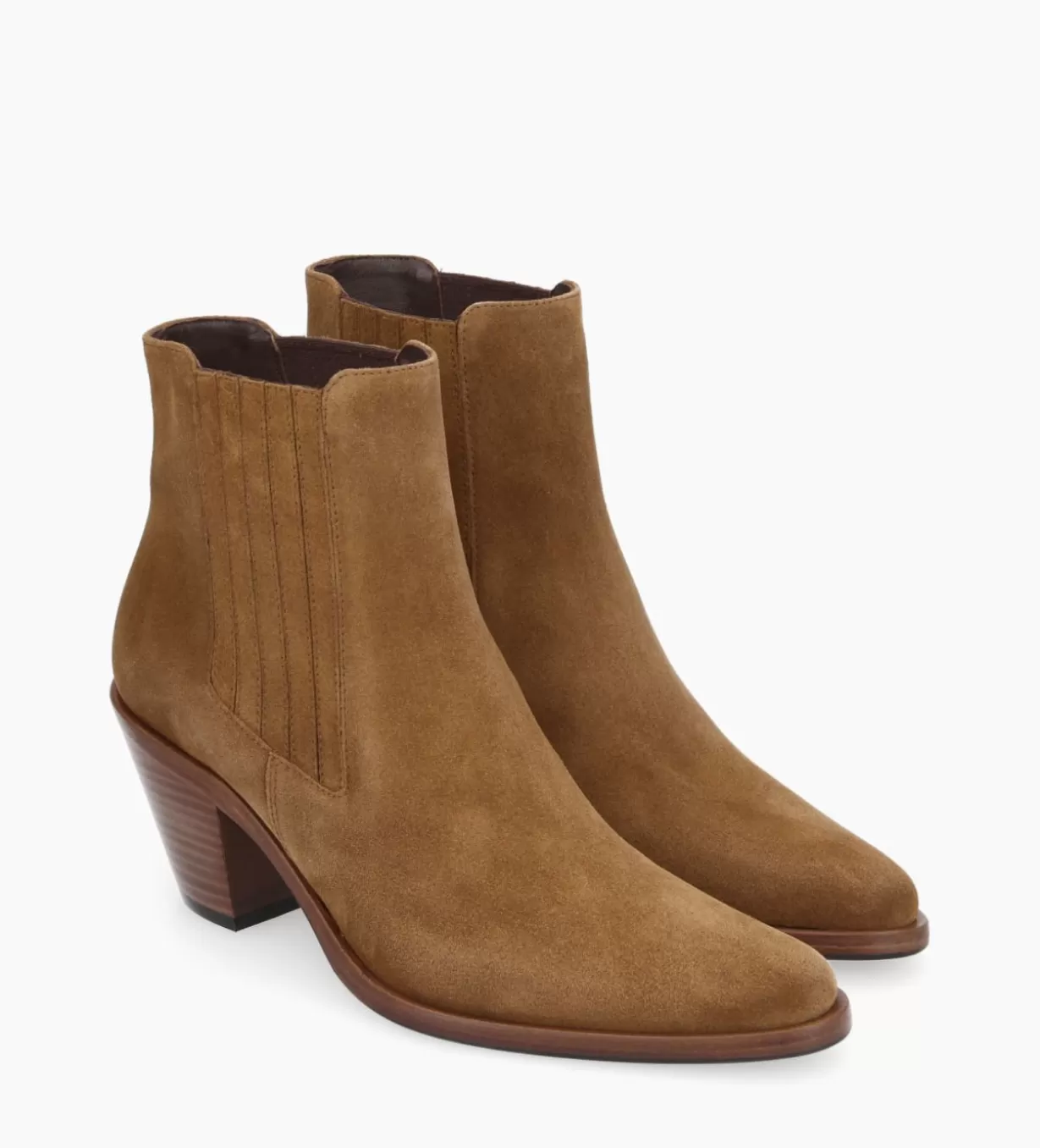 FREE LANCE Paris Bottine chelsea à talon - Jane 70 - Cuir velours -* Boots - Bottines | Santiags