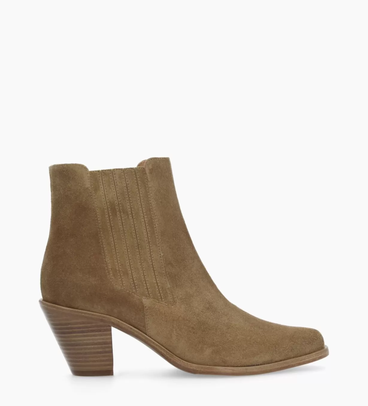 FREE LANCE Paris Bottine chelsea à talon - Jane 70 - Cuir velours -* Boots - Bottines | Boots - Bottines