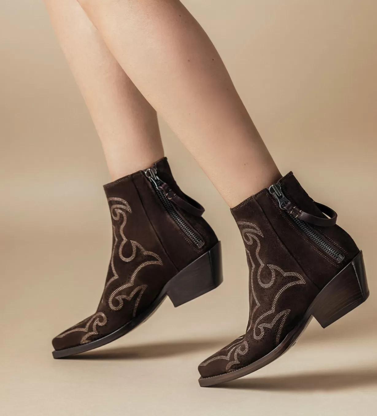 FREE LANCE Paris Bottine Western - Calamity 40 - Cuir velours - Marron foncé* Boots - Bottines | Boots - Bottines