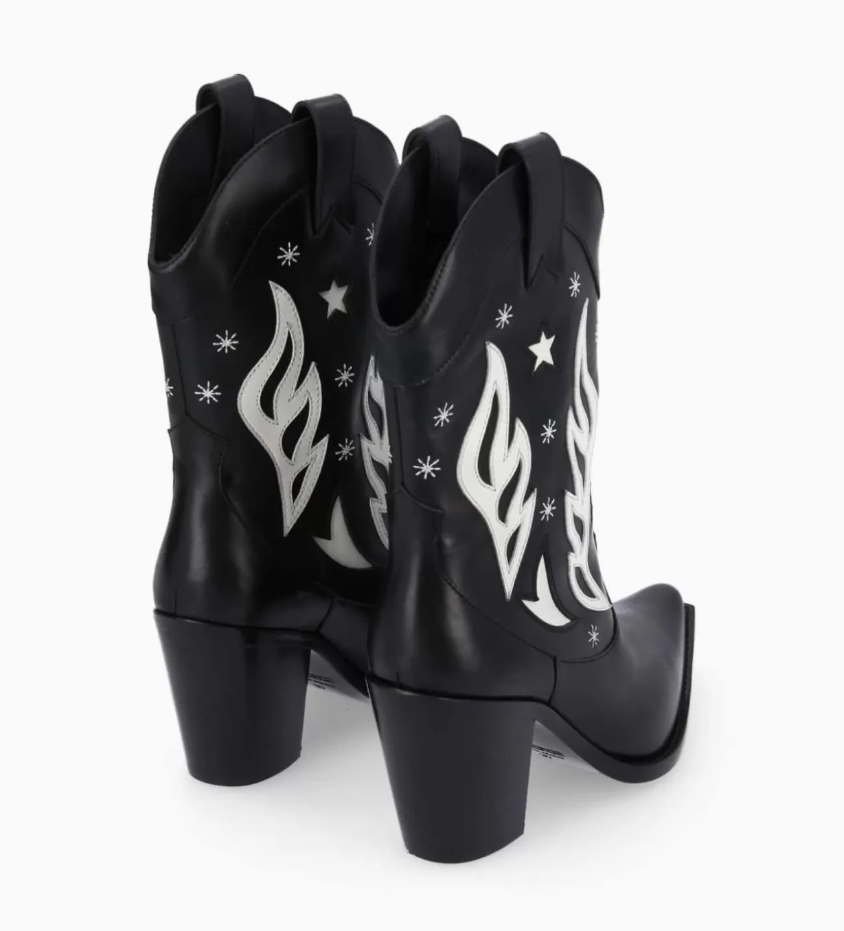 FREE LANCE Paris Bottine western à talon brodée - Tippi 80 - Cuir de veau lisse brillant -* Boots - Bottines | Boots - Bottines