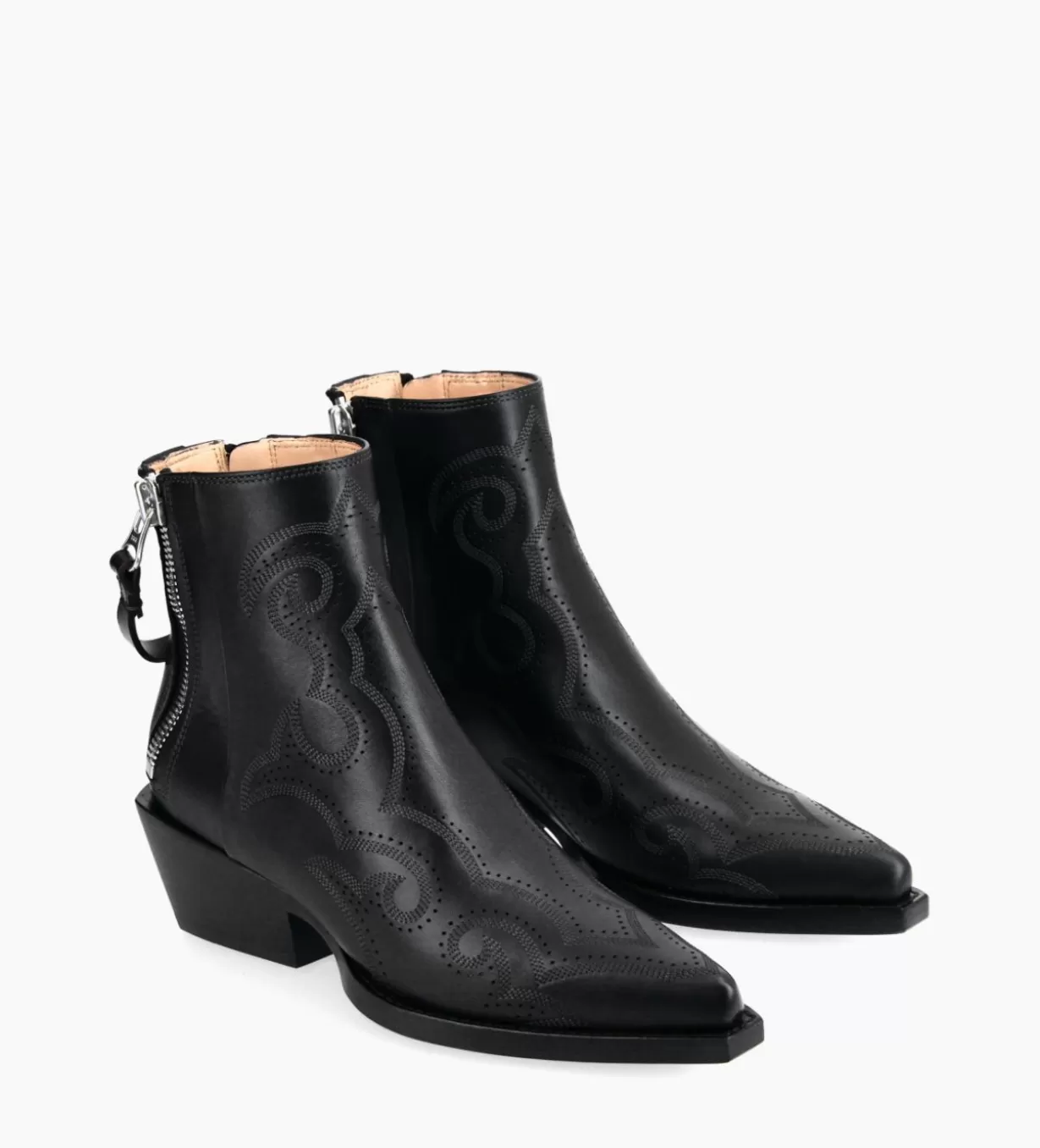 FREE LANCE Paris Bottine Western brodée - Calamity 40 - Cuir de veau lisse mat -* Boots - Bottines | Boots - Bottines