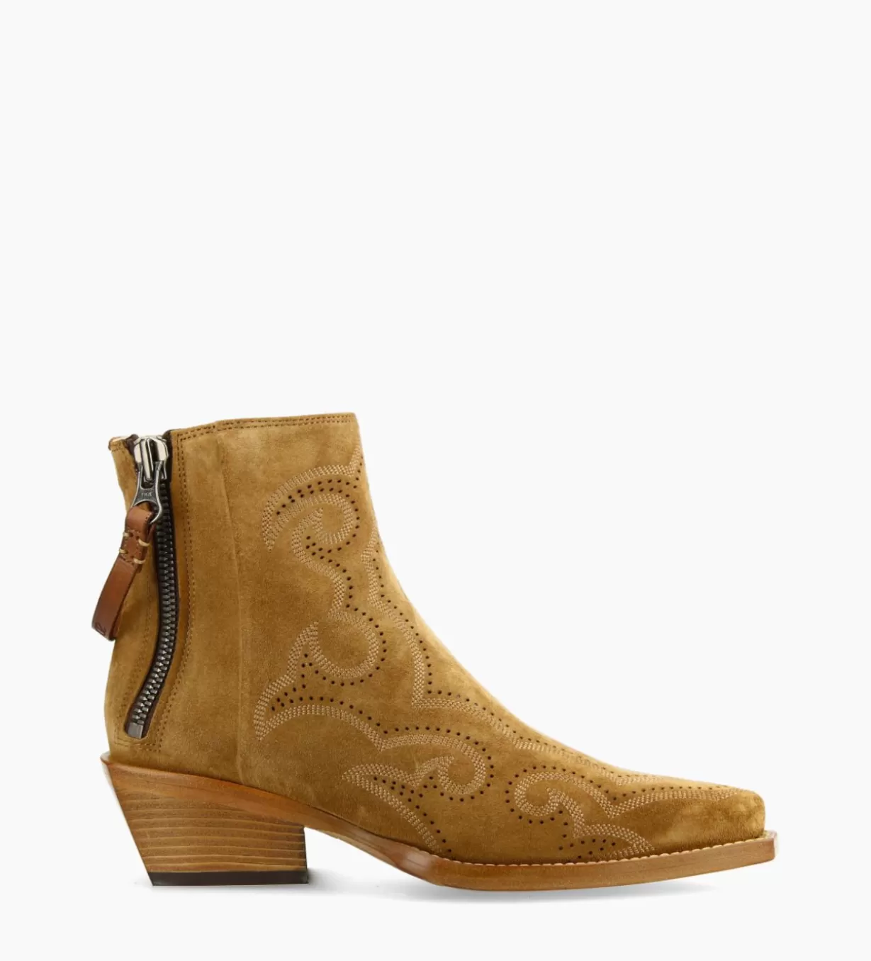 FREE LANCE Paris Bottine Western brodée - Calamity 40 - Cuir velours -* Boots - Bottines | Boots - Bottines