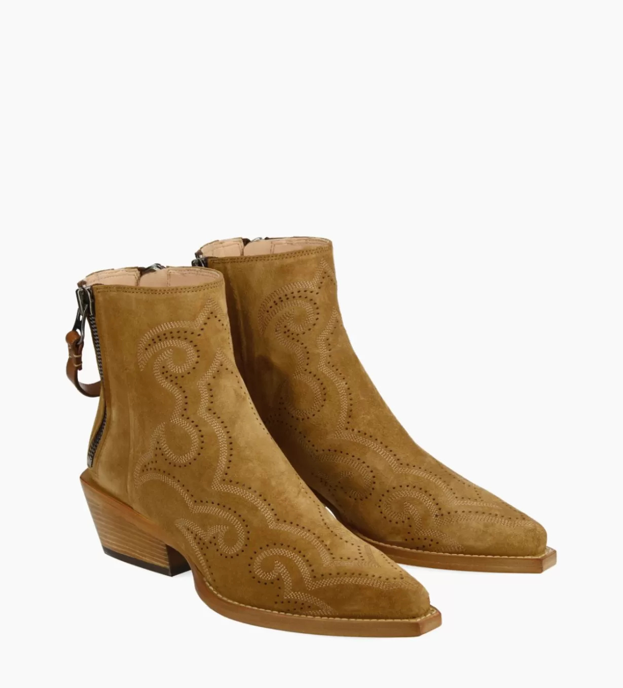 FREE LANCE Paris Bottine Western brodée - Calamity 40 - Cuir velours -* Boots - Bottines | Boots - Bottines