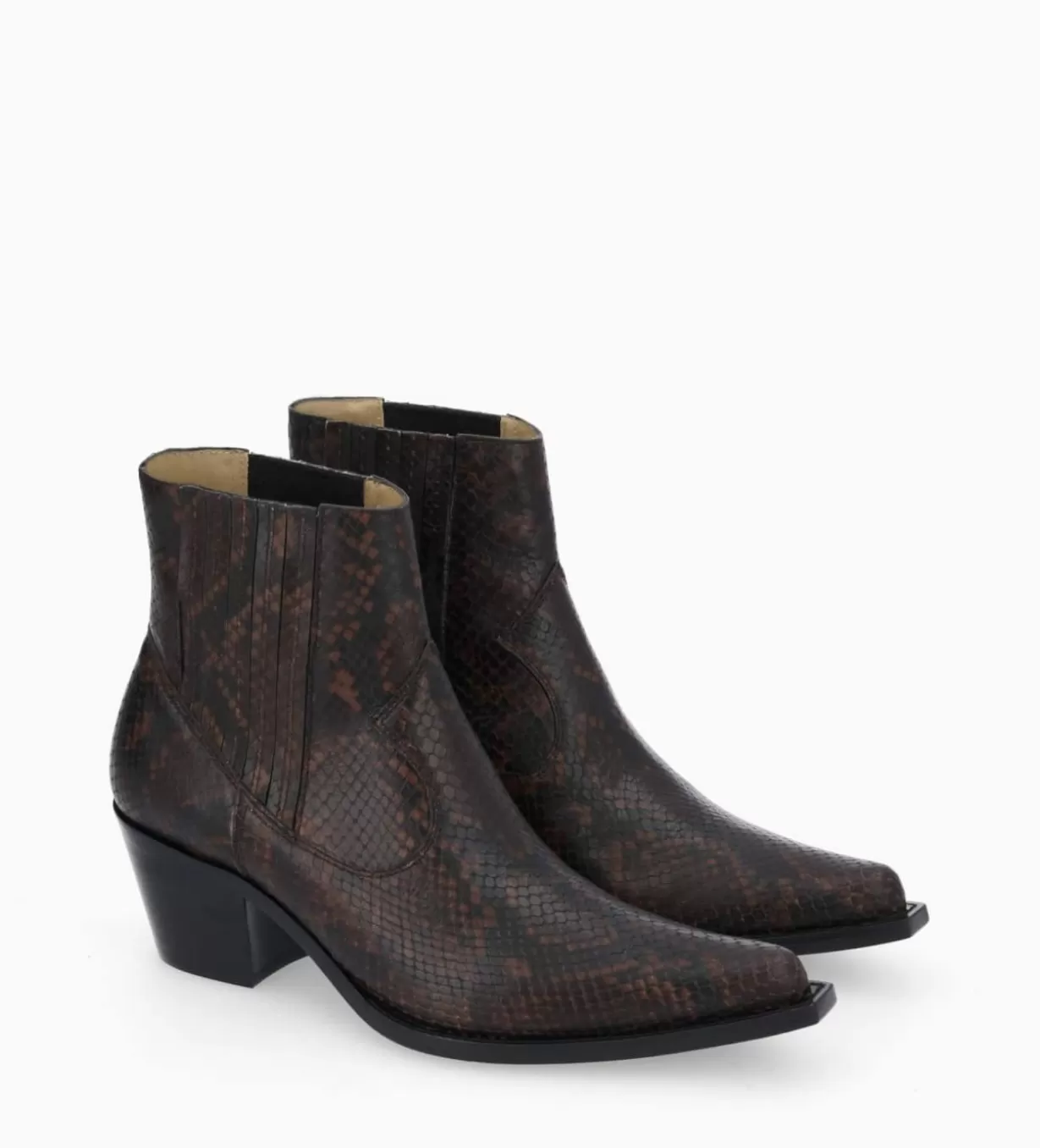 FREE LANCE Paris Bottine western chelsea - Sibelle 50 - Cuir imprimé serpent -* Boots - Bottines | Boots - Bottines