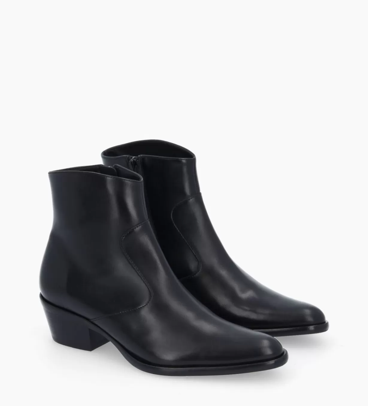 FREE LANCE Paris Bottine western zippée à talon - Jane 5 - Cuir lisse -* Boots - Bottines