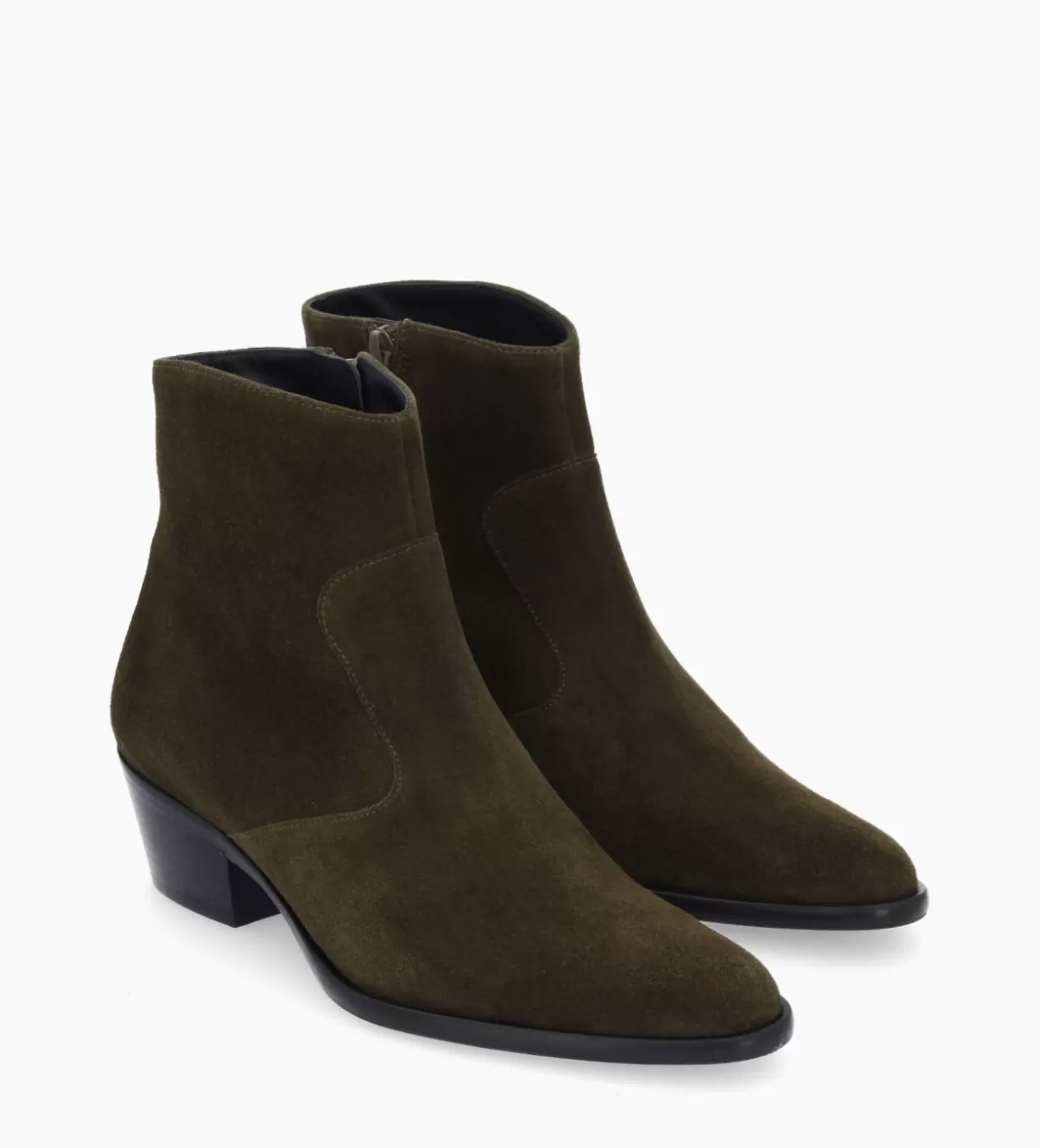 FREE LANCE Paris Bottine western zippée à talon - Jane 5 - Cuir velours -* Boots - Bottines