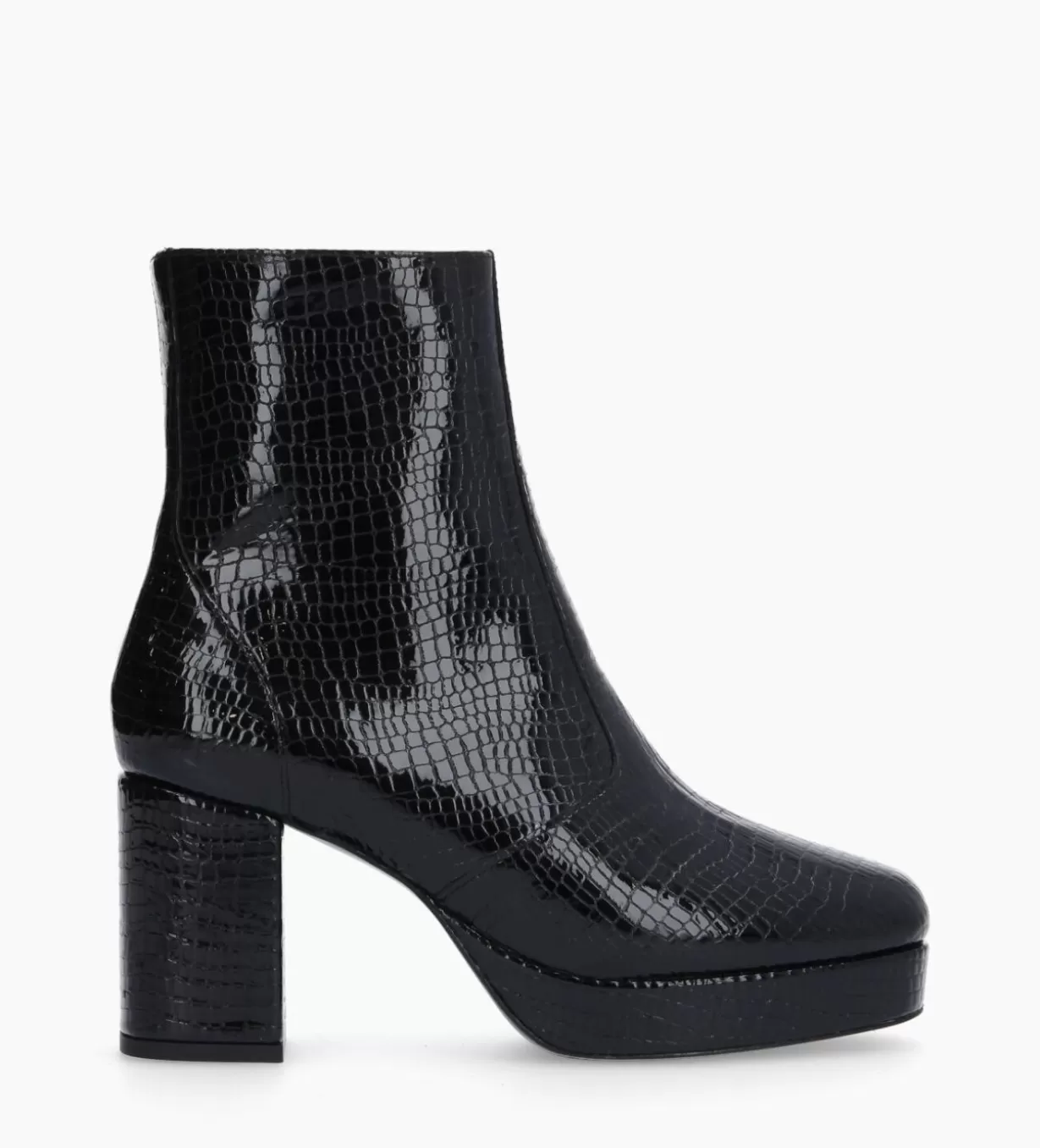 FREE LANCE Paris Bottine zippée - Carlotta - Cuir verni imprimé serpent -* Boots - Bottines