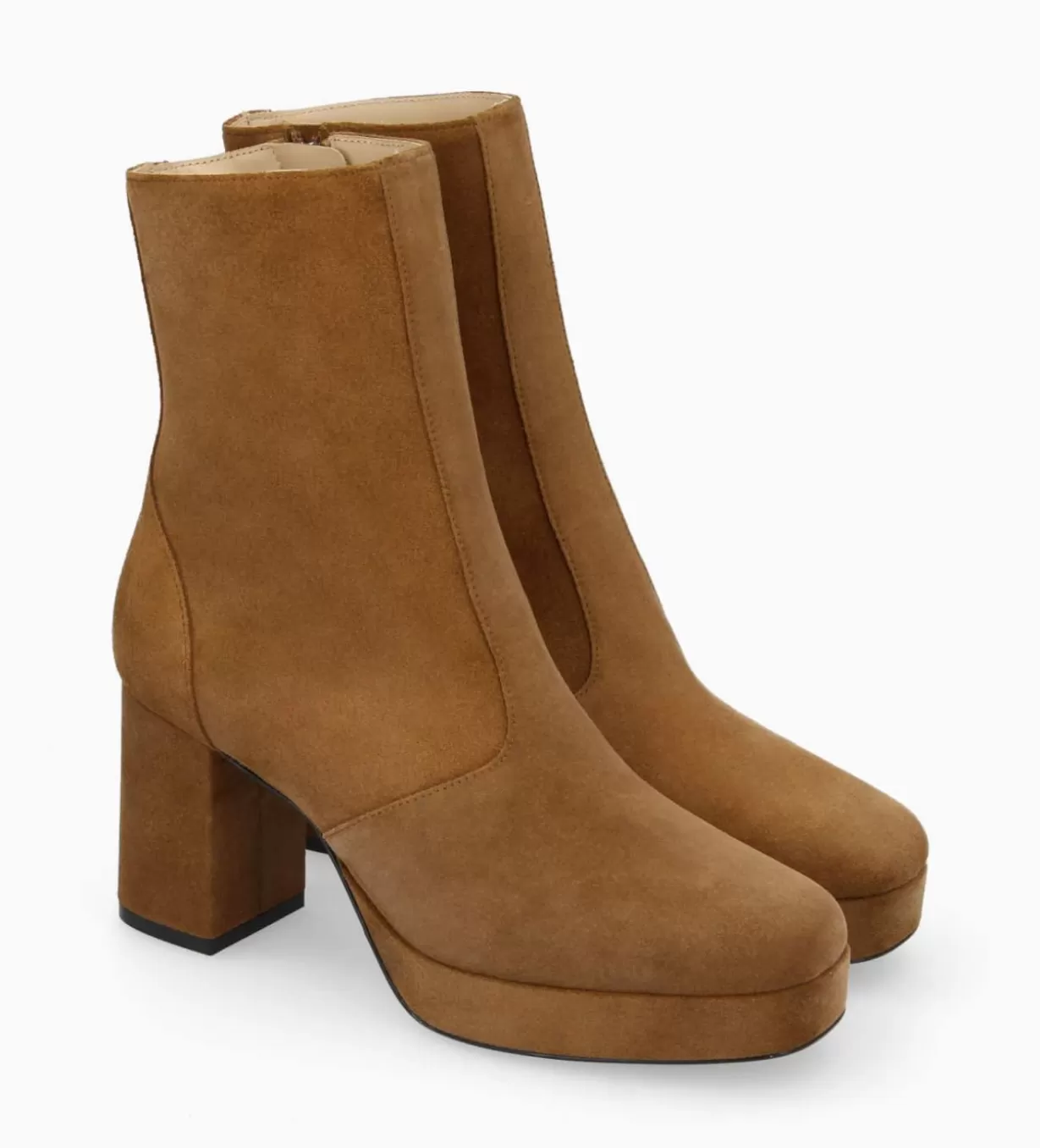 FREE LANCE Paris Bottine zippée à talon - Carlotta 70 - Cuir velours -* Boots - Bottines | Boots - Bottines