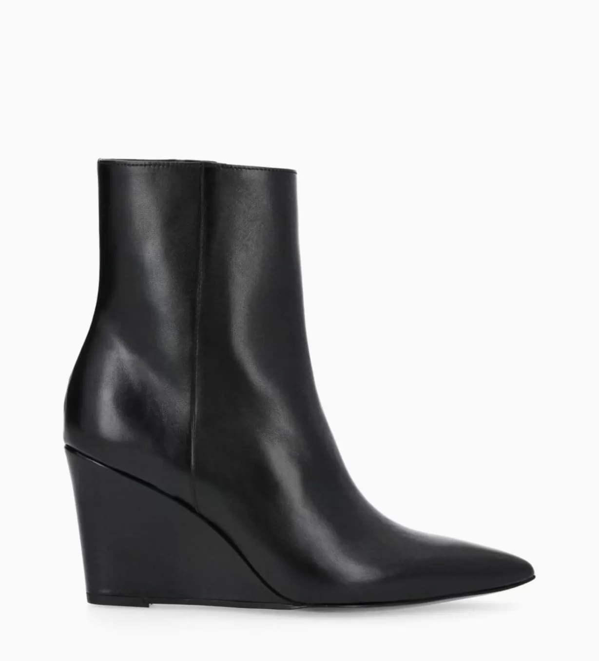 FREE LANCE Paris Bottine zippée à talon compensé - Florence 70 - Cuir de veau lisse brillant -* Boots - Bottines