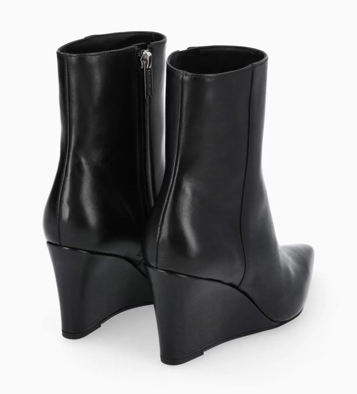 FREE LANCE Paris Bottine zippée à talon compensé - Florence 70 - Cuir de veau lisse brillant -* Boots - Bottines