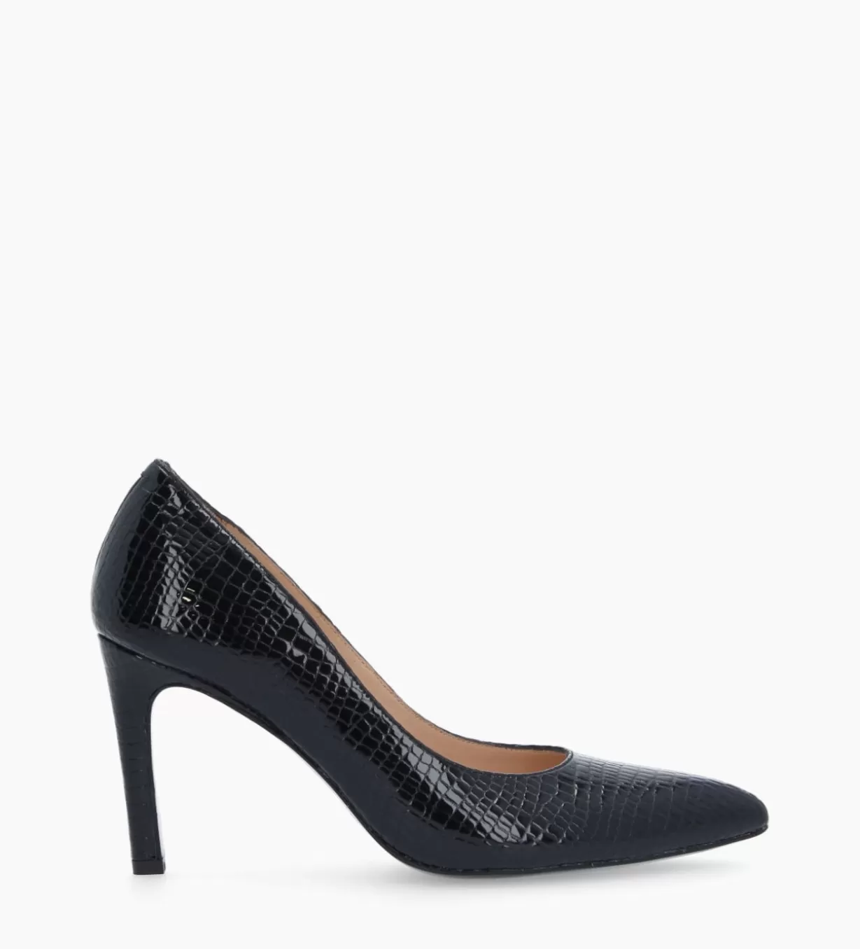 FREE LANCE Paris Escarpin à bout pointu - Forel 70 - Cuir verni imprimé serpent -* Escarpins