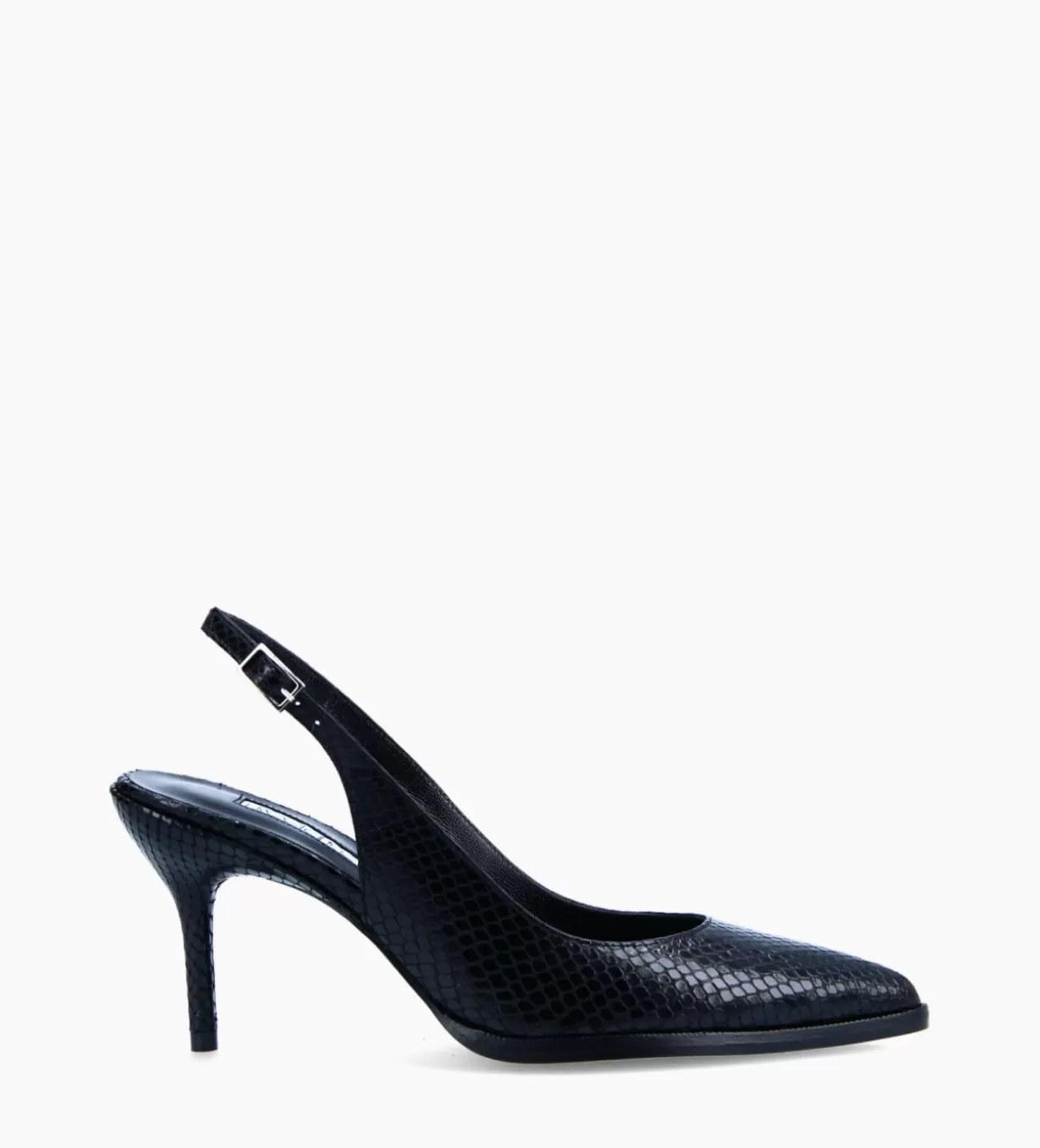 FREE LANCE Paris Escarpin à bride arrière - Jamie 70 - Cuir imprimé python -* Mocassins - Escarpins | Escarpins