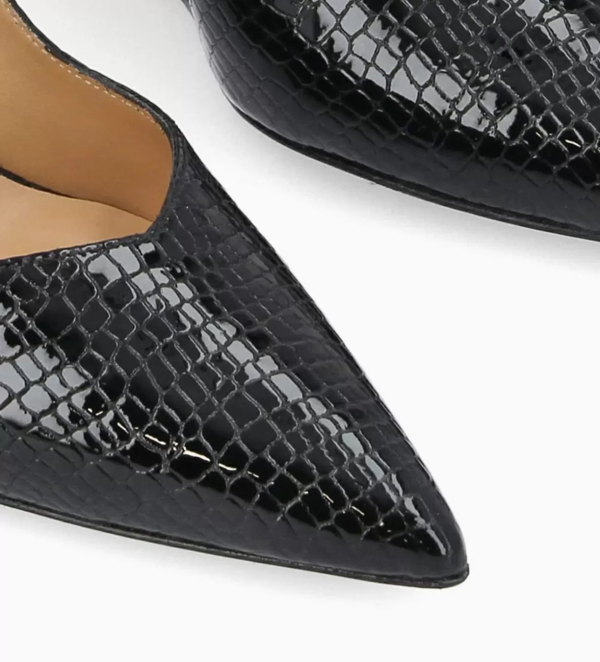 FREE LANCE Paris Escarpin à talon compensé à bout pointu - Francesca 70 - Cuir imprimé serpent verni -* Escarpins